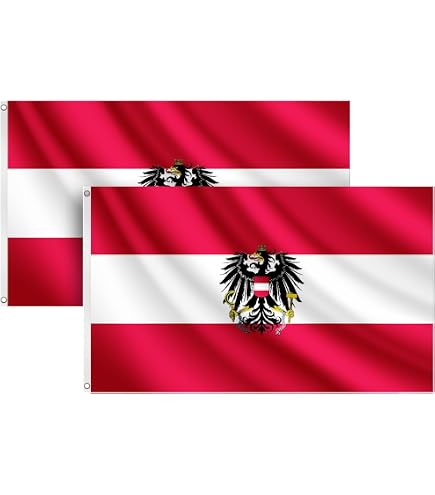 Aricona Österreich Flagge 90x150cm - wetterbeständige Fahne mit Messingösen, 100% Polyester, robuste Doppelnaht & in lebendigen Farben - ideal für Flaggen-Liebhaber