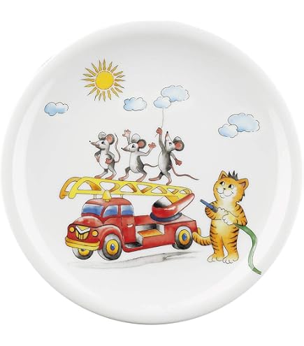 Seltmann Compact Flinke Flitzer Speiseteller 25,5 Cm - Bunt, Kindermotiv, Aus Hartem Porzellan - Made In Germany
