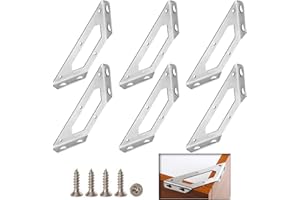 Ronoza 6 sztuk trójkątnych wsporników ze stali nierdzewnej, łączniki do mebli kątowych ze stali nierdzewnej z 24 śrubami, łączniki narożne do mebli, stołów, krzeseł, szafek