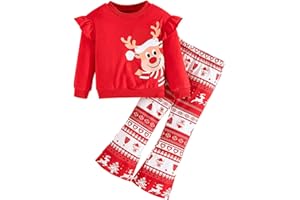 Pilipulu Conjunto Niña de Sudadera y Leggings para Niñas Ropa de 2 Piezas Camiseta Manga Larga Algodón 2-7 años