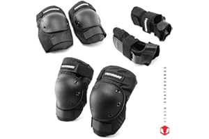 Venom Skateboards Wrist Knee Elbow Pads for Children Kids Youth Boys Girls Teens Adults Scooter Inline Skate Pad Set Protection Gear - Adult / Junior