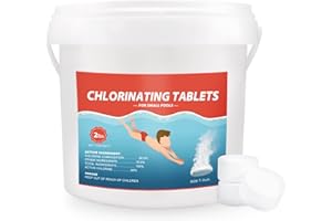 TINCAI 2LB Multifunctional Chlorine Tablets,Chlorine Tablets for Hot Tub,1 inch Chlorine Tablets for Swimming Pool and Spa,Pool Clean Tablets,90% Available Chlorine,45pcs*20g