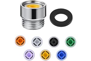 Buaak Shower Flow Restrictor, 4/5/6/7/8/10/12L/min Shower Flow Reducer Limiter Set, Water Saving Shower Head, Shower Restrictors with G1/2 Adapter, for Tap Fixed Shower Head and Handheld