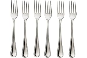 ANNA FLOWERS Forchette da tavola in acciaio inox con bordo arrotondato, confezione da 6 pezzi