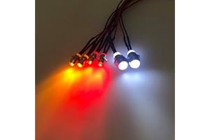 ‎KEEDA KEEDA RC Lichter Kit LED Scheinwerfer Rückleuchten RC Zubehör für 1/10 1/8 RC Modell Auto LKW Beleuchtung (6 LED)