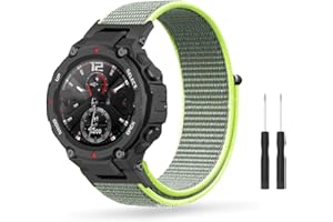SeNool Nylonowa bransoletka kompatybilna z Amazfit T-Rex/T-Rex Pro, nylonowy sportowy pasek na rzep, miękki, oddychający pasek do zegarka, kompatybilny z Amazfit T-Rex Pro/T-Rex, żółty, czarny