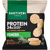 SANTIVERI Mini Protein Pancakes Rosemary Flavor, Protein Snack with 24g Protein, High Fiber, Olive Oil, Gluten and Lactose Fr