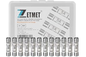 ZETMET 28 x 5Amp Fuses BS1362 Electrical Ceramic Household Domestic Mains Plug Top Fuses