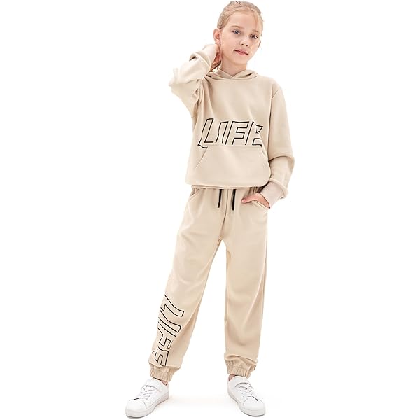 Modern Sportpak met Effen Kleur bestaand uit een Hoodie met Lange Modern Sportpak met Effen Kleur bestaand uit een Hoodie met Lange