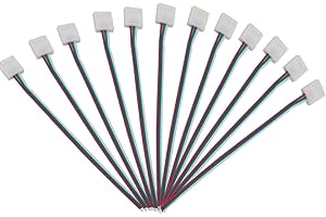 BTF-LIGHTING 3Pin WS2812B WS2811 SK6812 Connector 10mm Wide Single End with 15cm Cable LED Strip Solderless DIY Connector Adapter LED Flexible Strip Light 10pcs