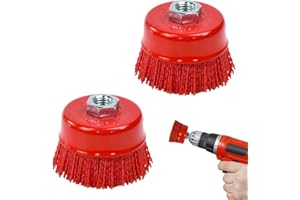 UHETLET Pack of 2 Cup Brush Angle Grinder Nylon Brush Drill Diameter 75 mm Nylon Brush Angle Grinder Sanding Brushes for Wood Nylon Brush Nylon Brush for Drill Cordless Screwdriver