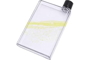 AMESOR Płaska butelka na wodę – smukła butelka na wodę wielokrotnego użytku – przezroczysta butelka na wodę – przenośna, smukła butelka do szkoły, biura, na zewnątrz, do studia fitness, jazdy na rowerze,