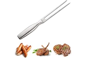 ZESNXJ Fleischgabel, Klassischer Stil Grillgabel Edelstahl, Tragbar Fleischgabel Edelstahl Einfach zu Reinigen, Campingplätze Meer Küchen Zubehör Grillgabel für Grillfleisch Früchte