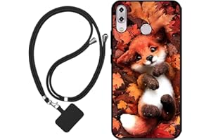 Sunrive Funda Compatible con ASUS Zenfone 5 ZE620KL/ZS620KL,Slim Fit Gel Mate Carcasa Case Bumper de Impactos y Anti-Arañazos Espalda Cover (Zorro de Hoja de Arce)+1 X Correa Universal