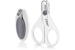 Reer BabyCare zestaw do pielęgnacji paznokci, nożyczki do paznokci dla niemowląt i obcinacz do paznokci, biały