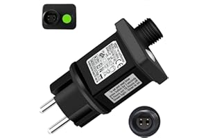 Joysing Netzteil 31V Stecker für Lichterkette, Lichterkette Stecker mit Timer Speicherfunktion, IP44 Wasserdicht Lichterketten Adapter Trafo 9 Modi Steckernetzteil für weihnachtsbeleuchtung