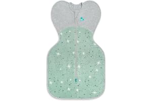 Love To Dream Swaddle Up, Medium 6-8.5 kg, Olive North Star, Snug Fit Supports Good Sleep, 1.5 Tog Suitable All Year for (18-24°C) Temperature, Machine Washable & Double Zip for Easy Nappy Change