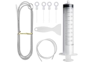 Voarge 8-teiliges Reinigungsset für Kühlschrank, Bürste für Kühlschrank + Spritze 100 ml + Schlauch zur Reinigung des Kühlschranks + Eiskratzer + 4 Ablaufloch-Einsätze