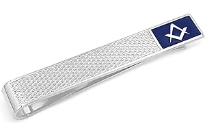 THE MASONIC COLLECTION - Blue Tieslide With Silver Plating - Diamond Cut Pattern - Comes in Beautiful Velvet pouch/Gift Box - Freemason Gifts for Men