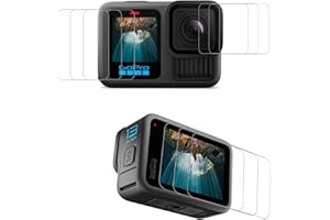 YAVOCOS [9pcs] Schutzfolie für GoPro Hero 13 Black, 9H Ultra Clear Tempered Glass Screen Protector + Tempered Glass Lens Protector + Tempered Glass Front LCD Display Film, Anti-Scratch, 2.5D Rounded Edges.