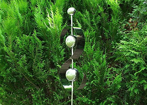 Gartenstecker Gartenstab Edelstahl Blumenstecker Rosenkugel Dekostecker - 2