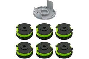 CDIYTOOL Szpula zastępcza do podkaszarki żyłowej, 6 m 0,2 cm szpulki do trymera do trawy Ryobi RAC143 RLT36B33 i RY36LT33A-0 (7 szpulek + 1 nasadka)