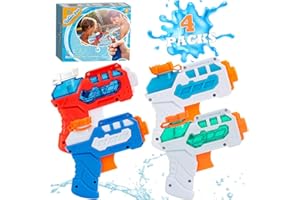 DEKUKAR 4 Pack Water Gun for Kids, Small Mini Water Guns Super Water Blaster Water Spray Gun, Outdoor Water Toy Summer Swimming Pool Beach for Boys/Girls - Gift Pack
