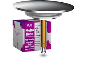 M. ROSENFELD HOME Premium Tappo Per Lavabo 72 mm Tappo del Bagno del Bacino Tappo del dispersore del Bagno Universale Regolabile Doppio Sigillato, Qualità Superiore di Rame Pieno, Chrome, Acier Inoxydable