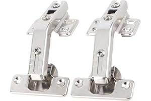 Fafeicy 2 szt. Zawiasy do drzwi z amortyzacją do szafek bezramowych z niklowanym wykończeniem, specjalny zawias 135 stopni do drzwi narożnych itp.