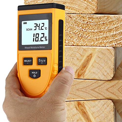 Holzfeuchtemessgerät, RISEPRO® Digital Feuchtemessgerät Nicht invasiv Induktiv Holz Feuchtigkeitsmessgerät Wassergehalt GM630 - 2