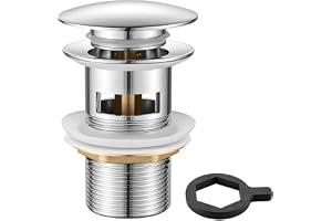 IBERGRIF M20502 Click-Clack drainage universal washbasin with overflow, valve plug for bidet, silver, m