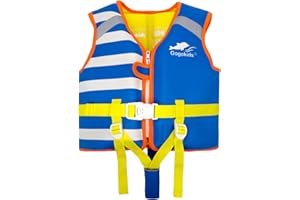 Gogokids Kids Swim Vest, Toddler Swim Vest with Adjustable Strap, Child Swimming Jackets for 2,3,4,5,6 Years Boys Girls Swimming Learning