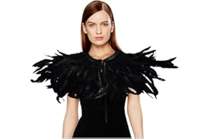 keland Gothic Feder Achselzucken Schalkragen Halskette Halloween Kostüm Epauletten