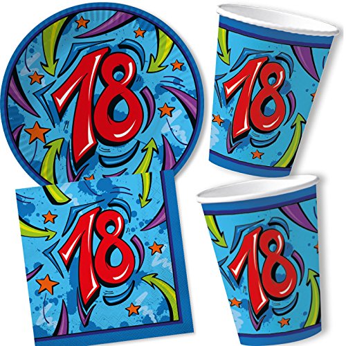 20 Servietten * SUPER … ICH BIN JETZT 18 * für den 18. Geburtstag von DH-Konzept // Graffiti Napkins Papierservietten Party Set Jahre - 2