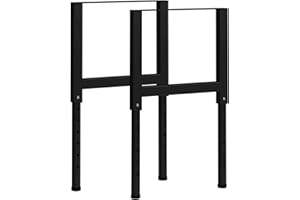 Tidyard Supporto Gambe per Banco da Lavoro in Metallo Nero/Grigio, Altezza Regolabile 55/80x(69-95,5) cm
