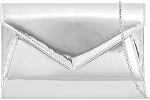 UShopUK Patent Leather Envelope Style Bridal Prom Wedding Evening Clutch Party Purse Hand Bag