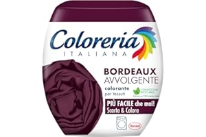 Coloreria Italiana Colorante Tessuti e Vestiti in Lavatrice, Bordeaux Avvolgente, 1 Confezione