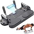 Yamda 5 in 1 Push Up Board, Multifunction Muscles Exercise Push ups Training, Press Up Board with Timing Resistance Bands, Push-Up Board Workout Fitness Gym Equipment for Home