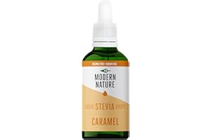 Modern Nature Caramel Flavour Drops - Liquid Stevia Drops Sweetner - Zero Calorie Sugar Free Coffee Syrup Alternative – For Flavoured Coffee, Protein Powder, Yoghurt, Tea – Vegan, Keto Sweetener 100ml