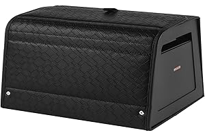 Ergocar Organizador Maletero Cuero Para Coche,Caja Almacenamiento, Contenedor Para Herramientas y Accesorios, Plegable, Con Tapa Magnética, Impermeable, Apto Para, Suv, Camioneta y Automóvil