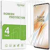 apiker 4 Pack Compatible with OnePlus 8 Pro Screen Protector, Soft TPU Film Support Fingerprint Sensor, Maximum Coverage,Not 