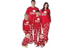 HOMEBABY MATCHING FAMILY PYJAMAS Family Pajamas Sleepwear Christmas Outfits Tracksuit 2PC Men Women Kids Santa Claus T Shirt Tops + Pants Set Parent-Child Home Pajamas Set