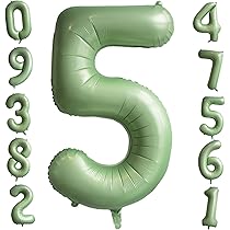 Palloncino Numero 1 Verde Salvia 40 Pollici - In Lamina, Per Elio, Compleanni, Feste A Tema - Foto 9