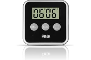 FanJu FJ231 Eieruhr Digital Küchentimer, Kitchen Timer with Big Display/Lauter Alarm/Magnetischer Rückseite/Einklappbarer Ständer/Einfache Bedienung Mini Countdown Alarm