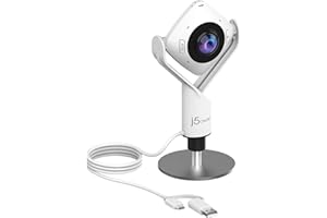 j5create 360 Degree All Around Meeting Webcam with 1080P HD High Fidelity Microphone for Conference, Online Classes, and Family Calls (JVCU360)