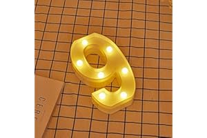 JANDEI - Warmes Licht LED Zahlen und Buchstaben für Dekoration und Atmosphäre, leuchtendes Herz, Nachtlichter, Geburtstage, Hochzeiten, Schaufenster. Sie funktionieren mit AA-Batterien (9)