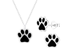 JAYARE Kinder Schmuckset Mädchen - Halskette und Ohrringe - Kette Silber 925 mit Anhänger und Ohrstecker