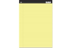 Rhino A4 Legal Pad, 100-Page / 8mm Lined with Margin, 1-Pack, Yellow Notepad Writing Paper, Office & Stationery Supplies