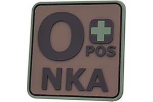 LEGEEON Multicam OCP OPOS O+ NKA Blood Type No Known Allergies Morale Tactical PVC Fastener Patch