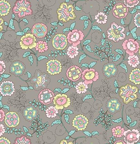 Klebefolie - Möbelfolie Fleur beige Blumen - 45 cm x 200 cm Selbstklebende Folie Blümchen Motiv - Dekorfolie Selbstklebefolie